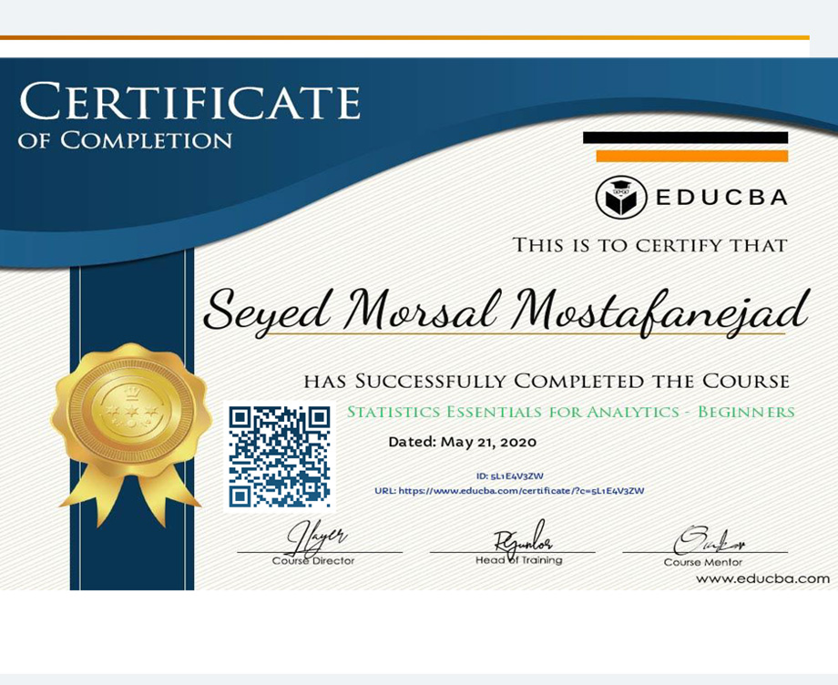 Morsal Mostafanejad EDUCABA Certificate